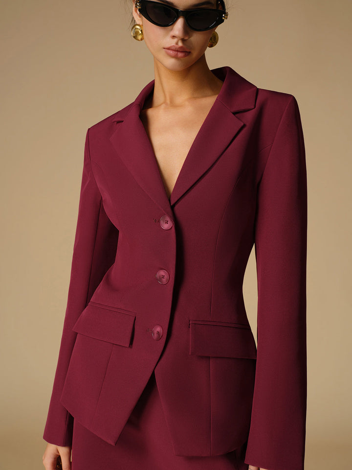Split Button Slim Blazer  Liora Lane Boutique Blazers