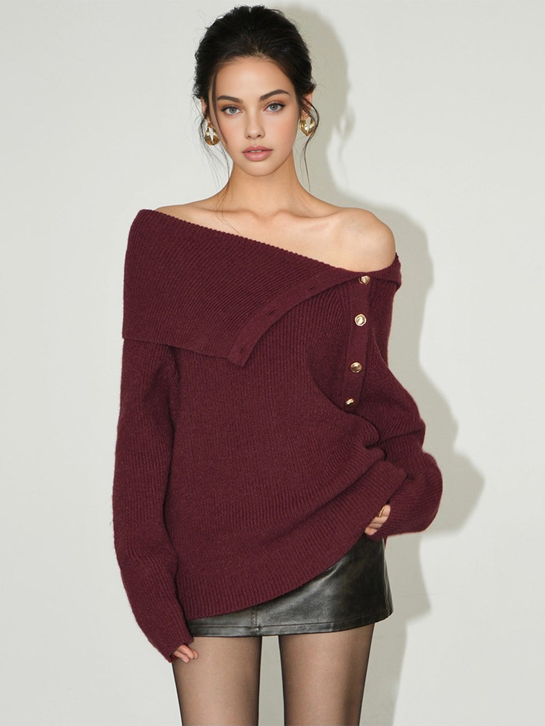 Asymmetrical Off-Shoulder Sweater  Liora Lane Boutique Sweaters