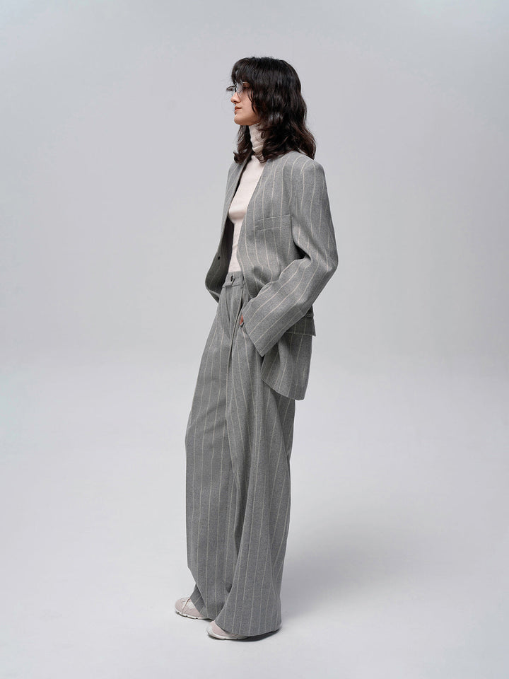 Wool-Blend Pinstripe Tweed Pants  Liora Lane Boutique Pants