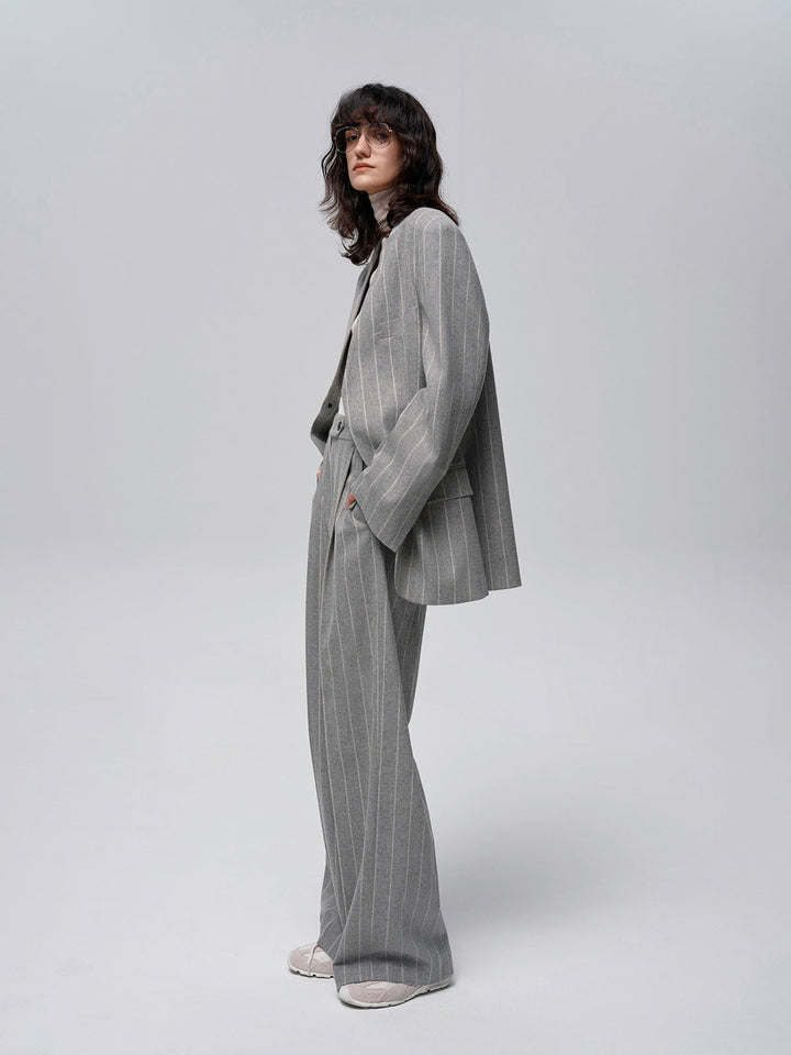 Wool-Blend Pinstripe Tweed Pants  Liora Lane Boutique Pants