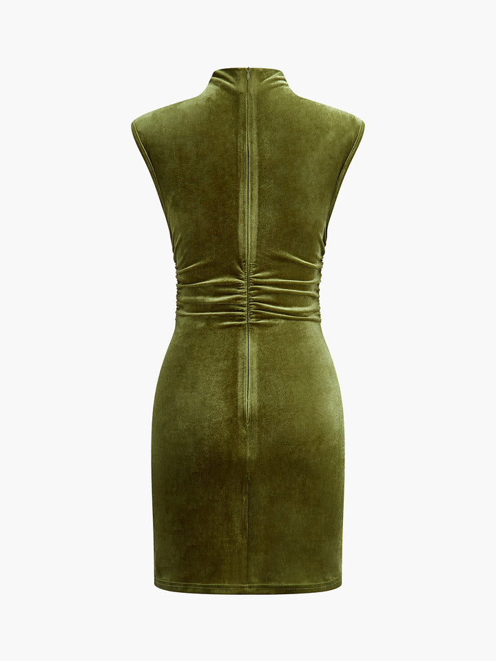 Mock Neck Sleeveless Velvet Dress  Liora Lane Boutique Dresses