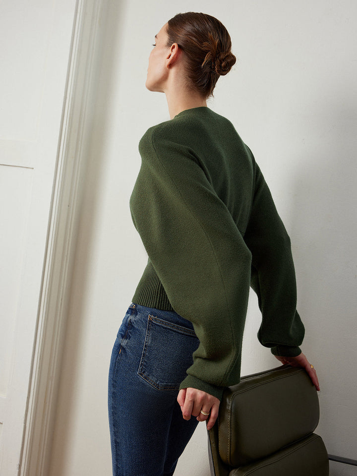 Batwing Sleeve Cinched Sweater  Liora Lane Boutique Sweaters