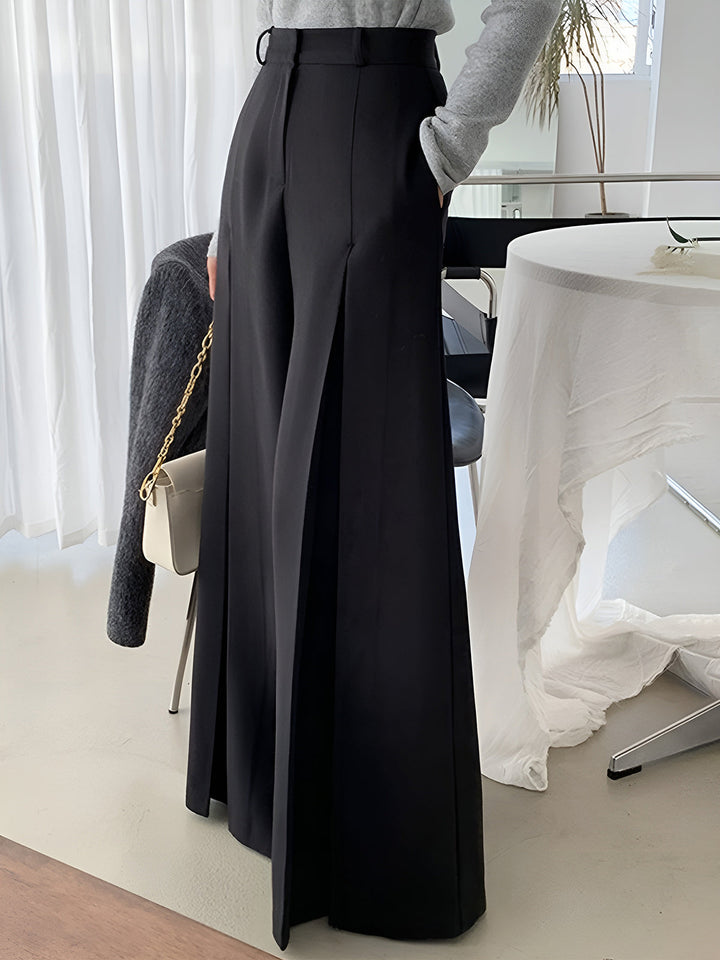 High-Waist Pleated Wide-Leg Pants  Liora Lane Boutique Pants Black / XL 52.00