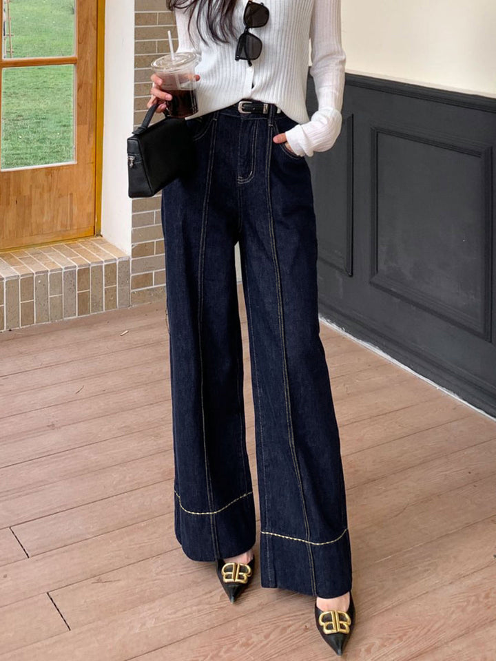 Wide Leg Denim Jeans  Liora Lane Boutique Jeans Navy / XL 65.00