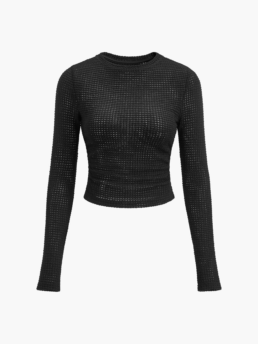 Plain Waffle Slim Sweater  Liora Lane Boutique T-Shirts