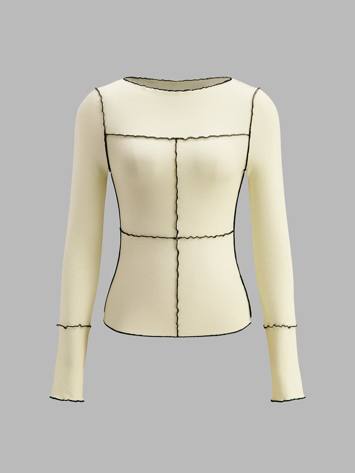 Lettuce Trim Long Sleeve Slim T-Shirt  Liora Lane Boutique T-Shirts