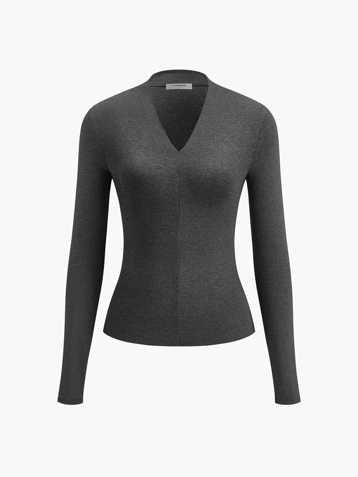 V-Neck Bodycon Jersey T-Shirt  Liora Lane Boutique T-Shirts
