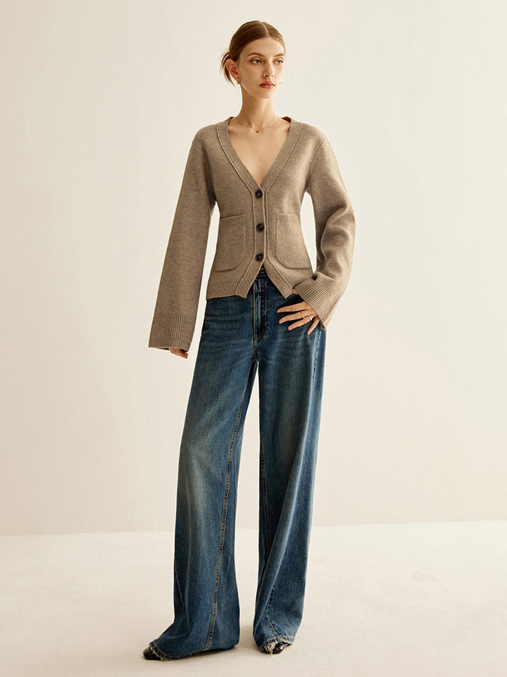 V-Neck Split Button Cardigan  Liora Lane Boutique Cardigans