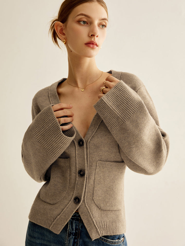 V-Neck Split Button Cardigan  Liora Lane Boutique Cardigans