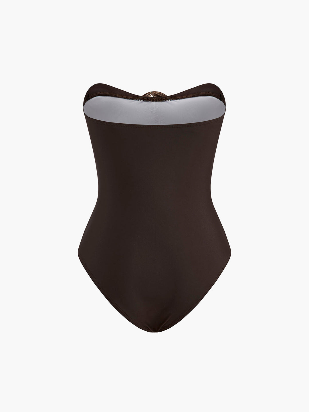 Metal Detail Twist Front One-Piece Swimsuit  Liora Lane Boutique One-Pieces