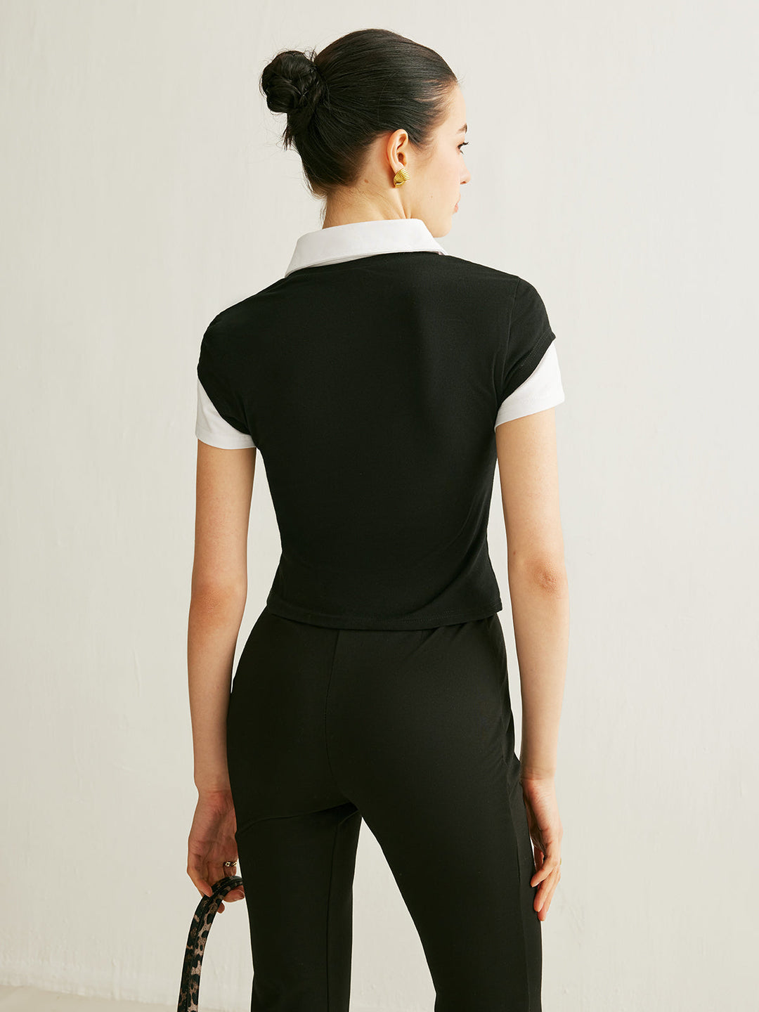 Polo Neck Color Block T-Shirt  Liora Lane Boutique T-Shirts