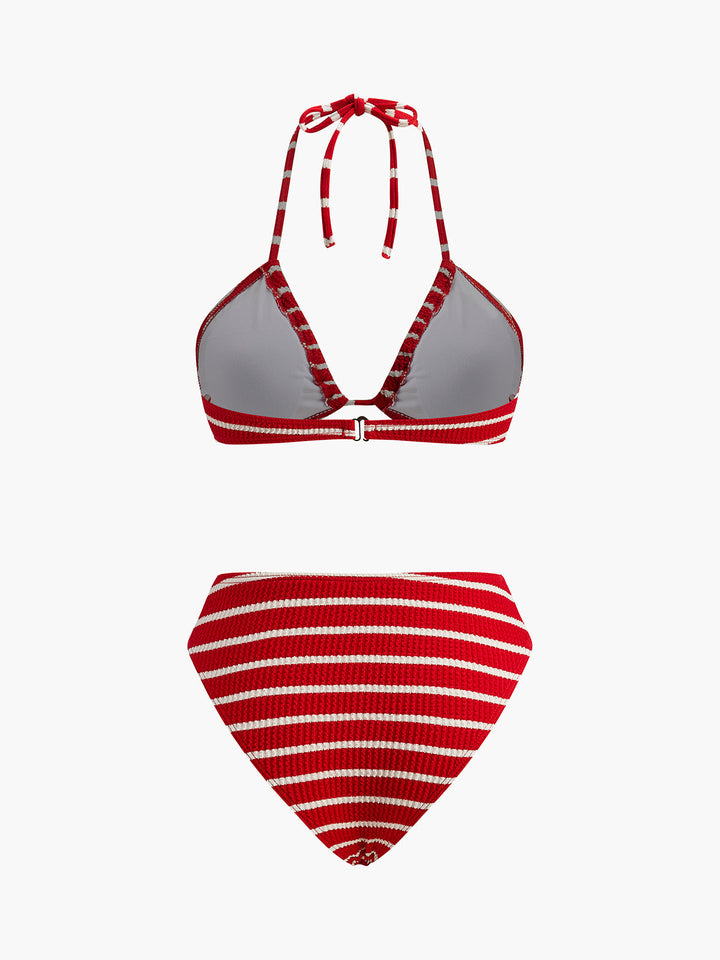 Striped Bikini With Matching Shorts  Liora Lane Boutique Bikini Sets