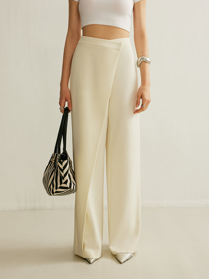 Asymmetrical Cross Wrap High-Waist Pants  Liora Lane Boutique Pants