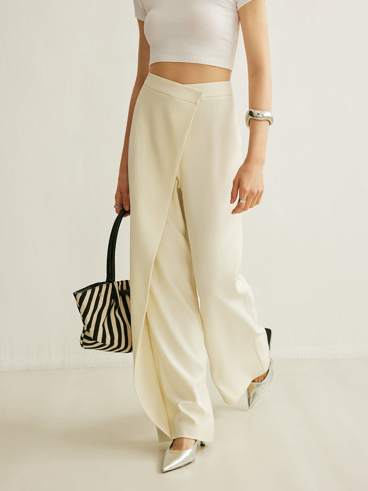 Asymmetrical Cross Wrap High-Waist Pants  Liora Lane Boutique Pants