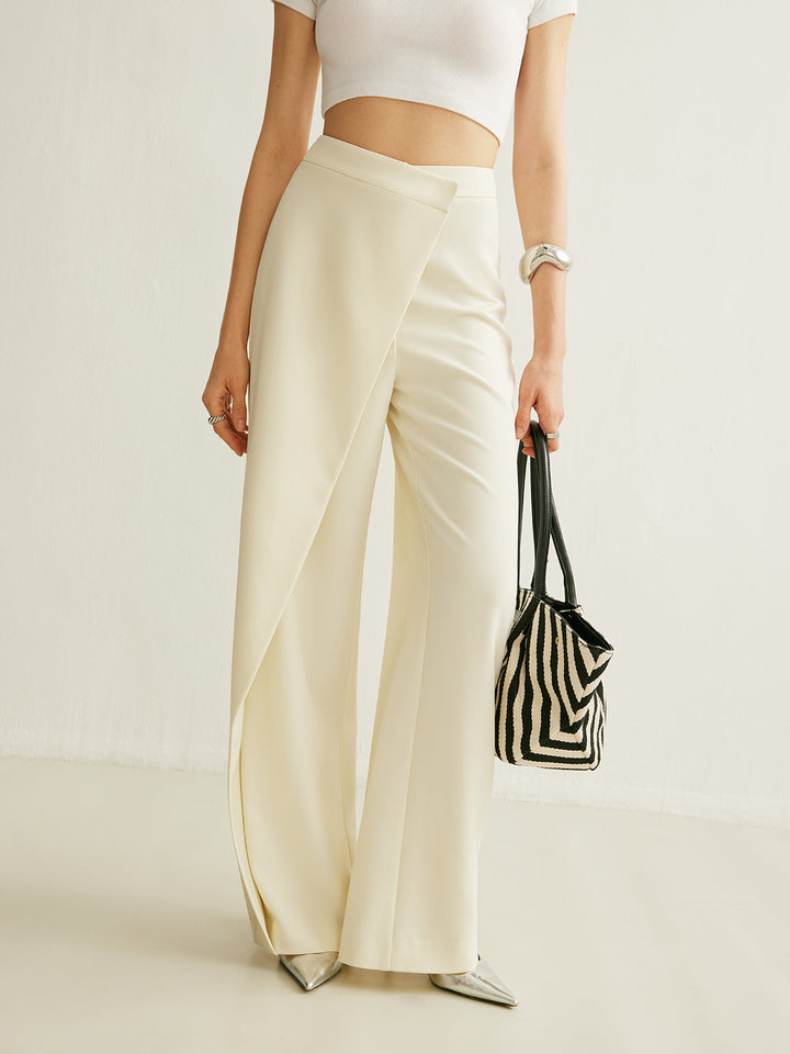 Asymmetrical Cross Wrap High-Waist Pants  Liora Lane Boutique Pants Apricot / XL 58.00