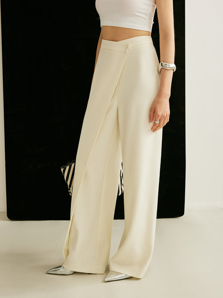 Asymmetrical Cross Wrap High-Waist Pants  Liora Lane Boutique Pants
