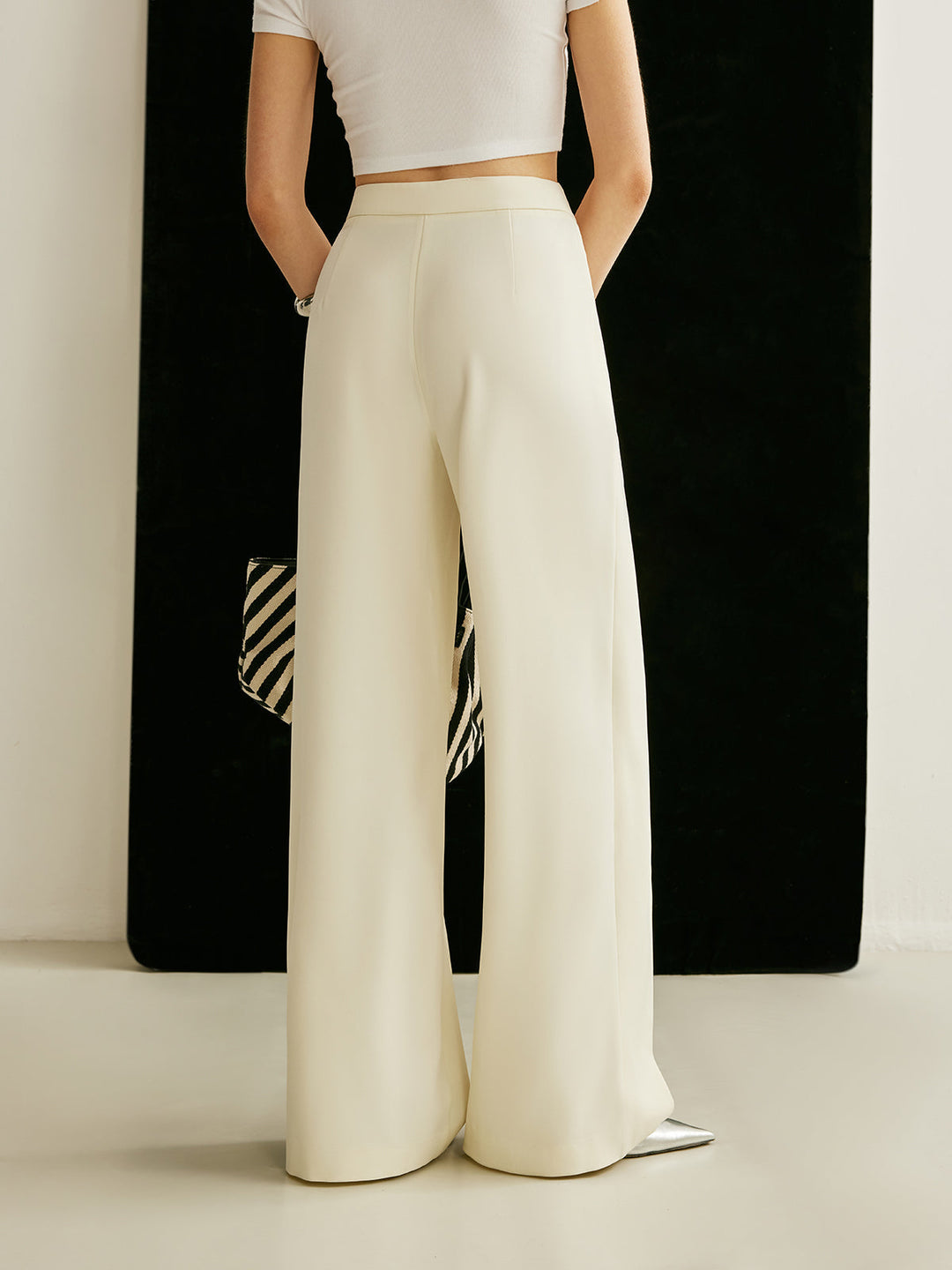 Asymmetrical Cross Wrap High-Waist Pants  Liora Lane Boutique Pants