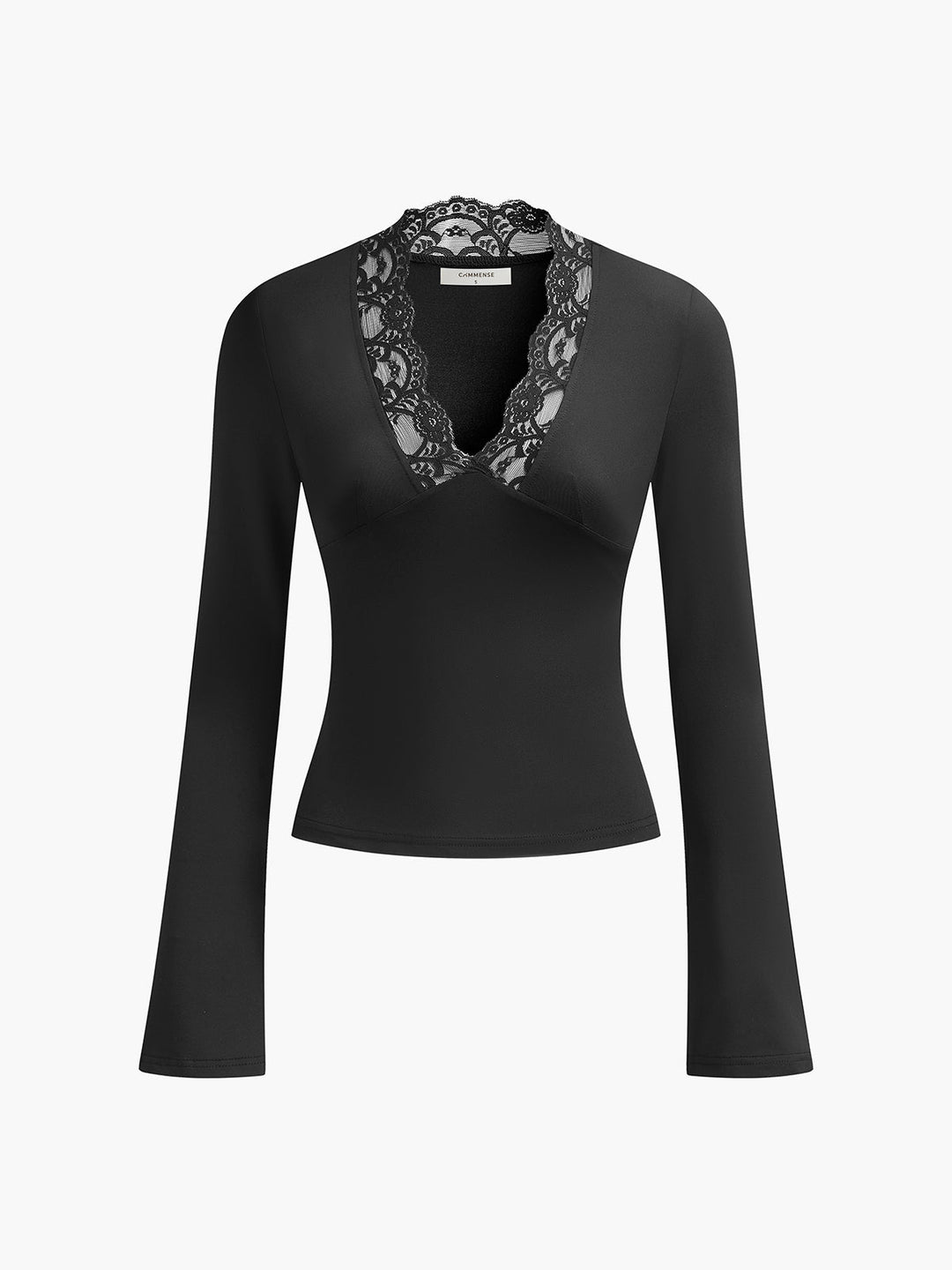 Lace Trim V-Neck T-Shirt  Liora Lane Boutique T-Shirts