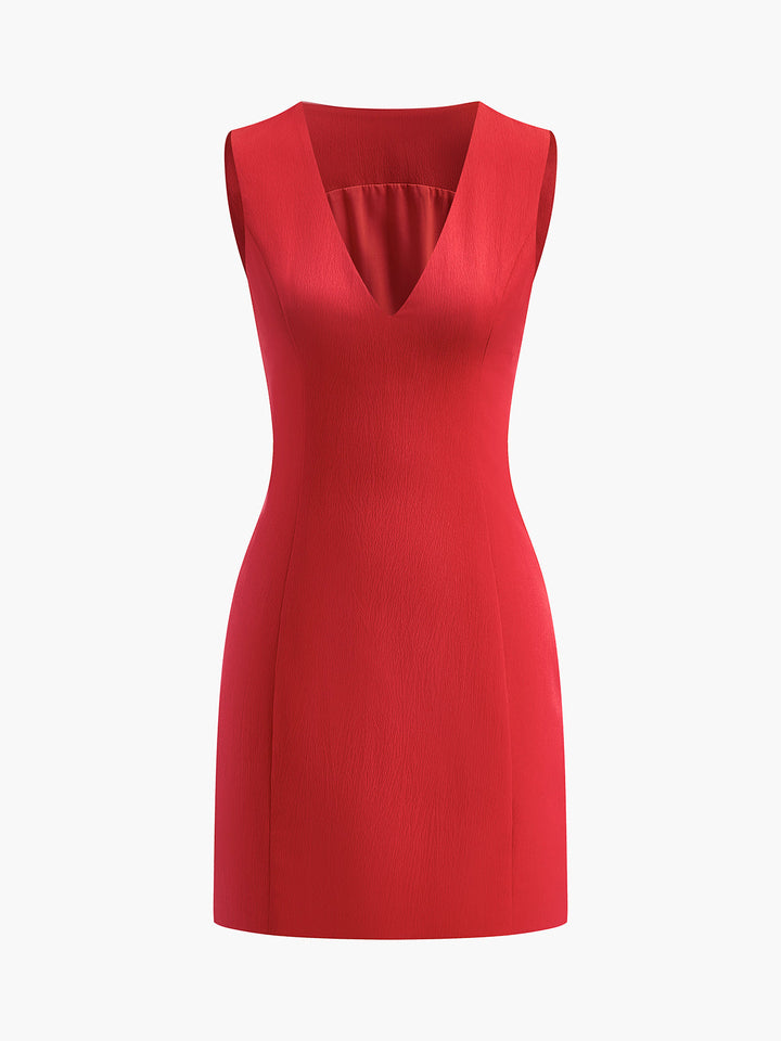 Snug V-Neck Sleeveless Short Dress  Liora Lane Boutique Dresses