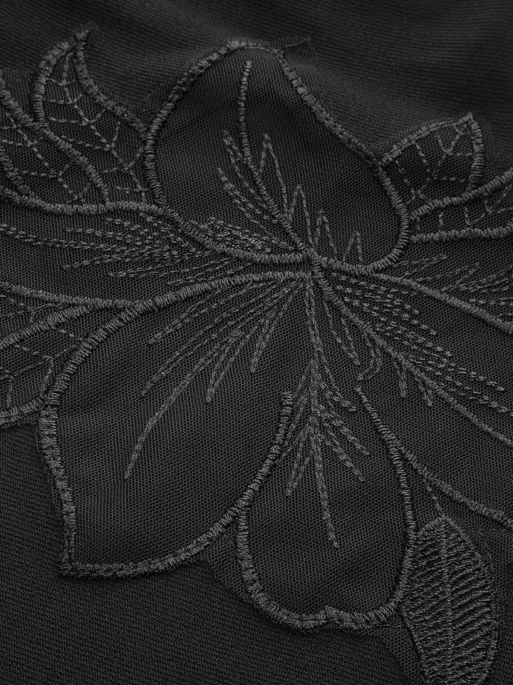 Semi-Sheer Mesh-Floral Slim Jersey Top  Liora Lane Boutique T-Shirts