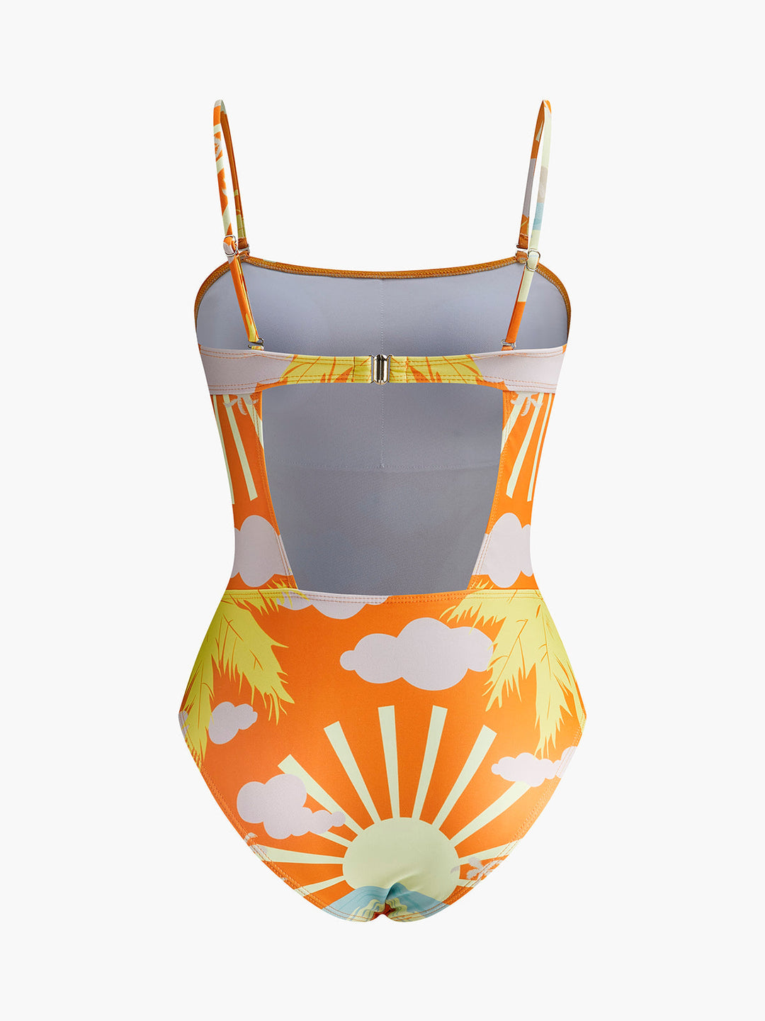 Tropical Print Back Cut-Out One-Piece Swimsuit  Liora Lane Boutique One-Pieces