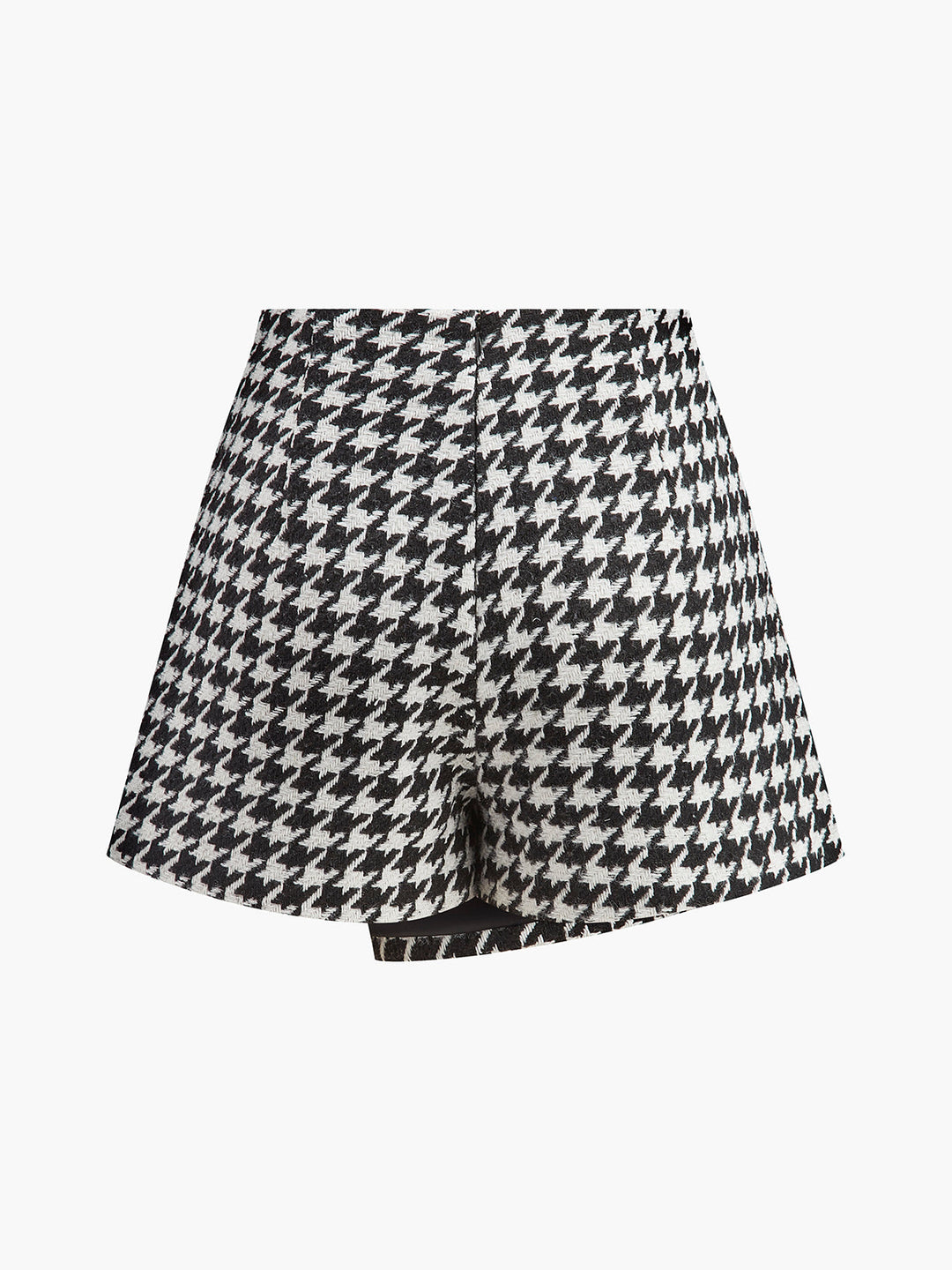 High-Waist Metal-Button Houndstooth Shorts  Liora Lane Boutique Shorts