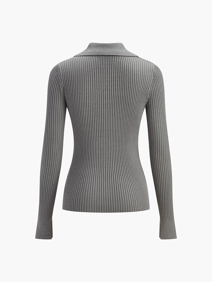Ribbed Lapel Slim Cardigan  Liora Lane Boutique Cardigans