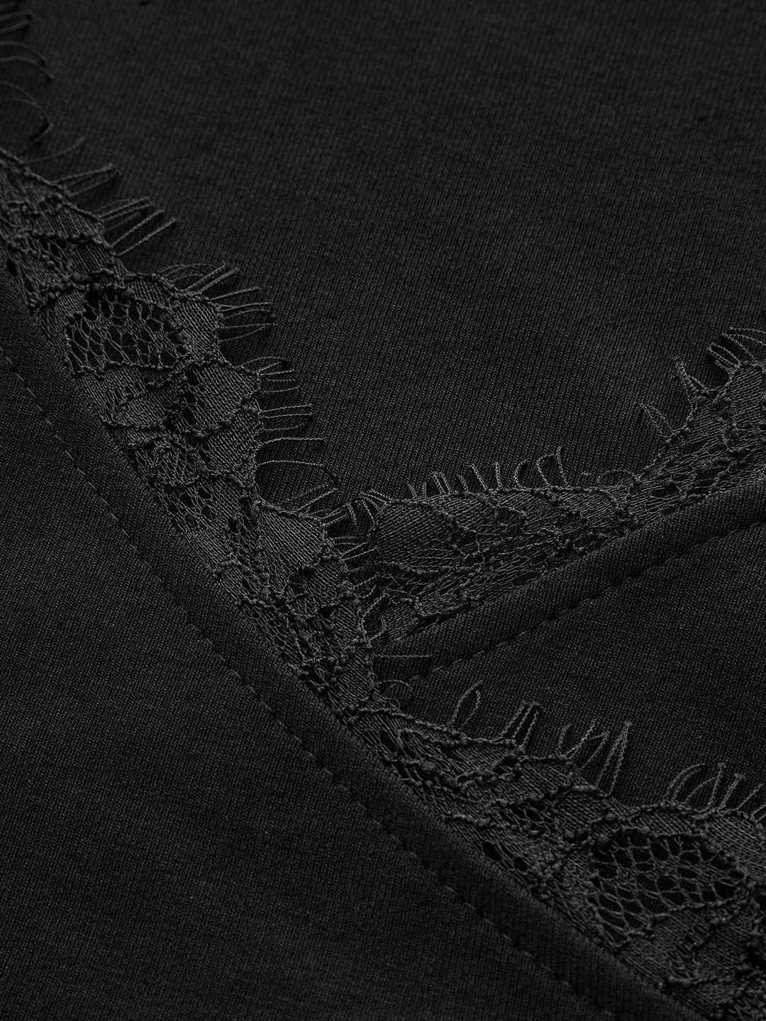 V-Neck Lace Trim Skinny T-Shirt  Liora Lane Boutique T-Shirts