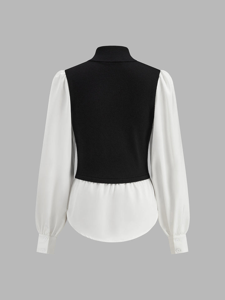 2 in 1 Color Block Metal-Detail Knit Top  Liora Lane Boutique Knit Tops