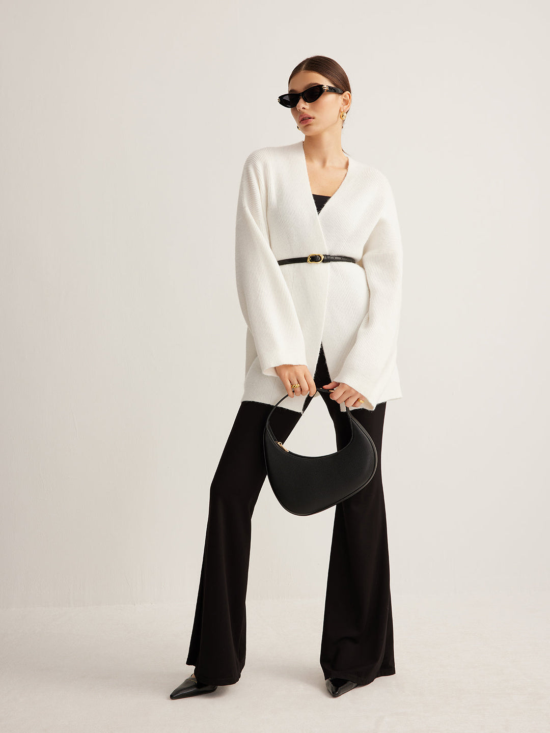 Minimalist Ribbed Belted Cardigan  Liora Lane Boutique Cardigans