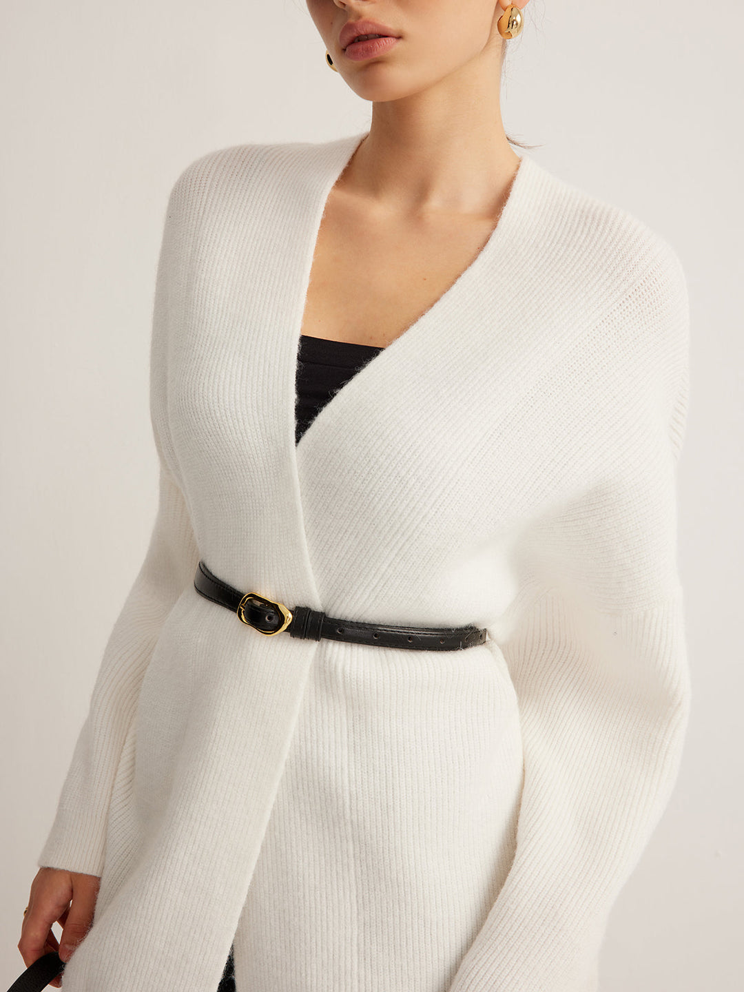 Minimalist Ribbed Belted Cardigan  Liora Lane Boutique Cardigans