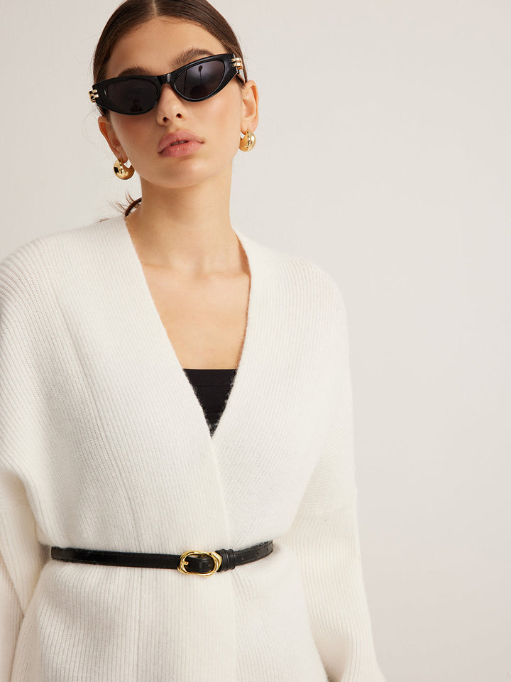 Minimalist Ribbed Belted Cardigan  Liora Lane Boutique Cardigans