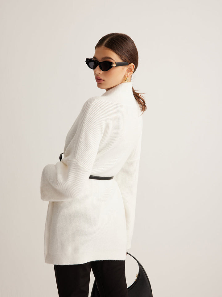 Minimalist Ribbed Belted Cardigan  Liora Lane Boutique Cardigans