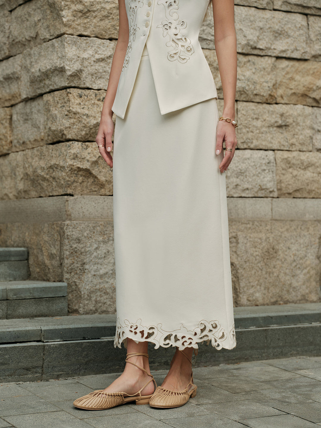 3D Embroidered A-Line Skirt  Liora Lane Boutique Skirts