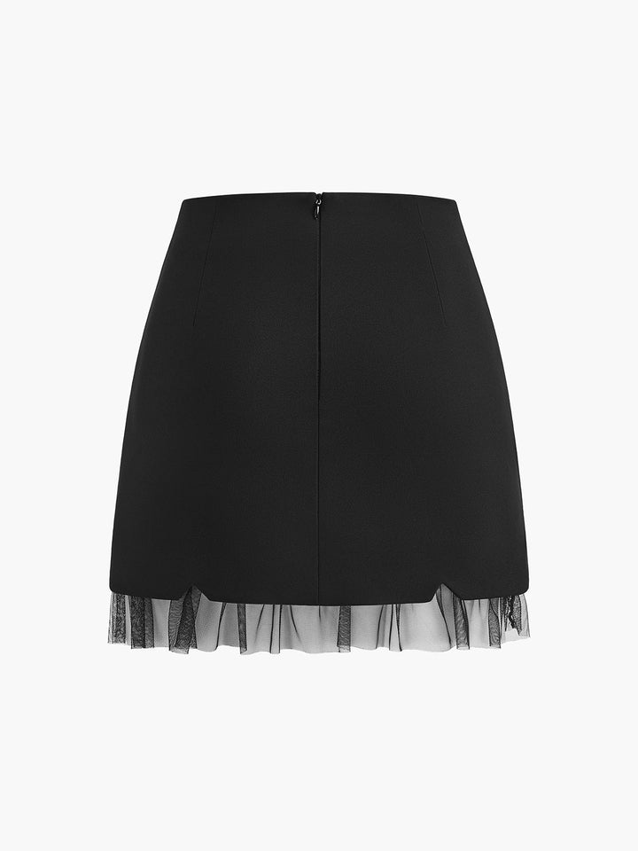 Beaded Tulle Trim A Line Skirt  Liora Lane Boutique Skirts