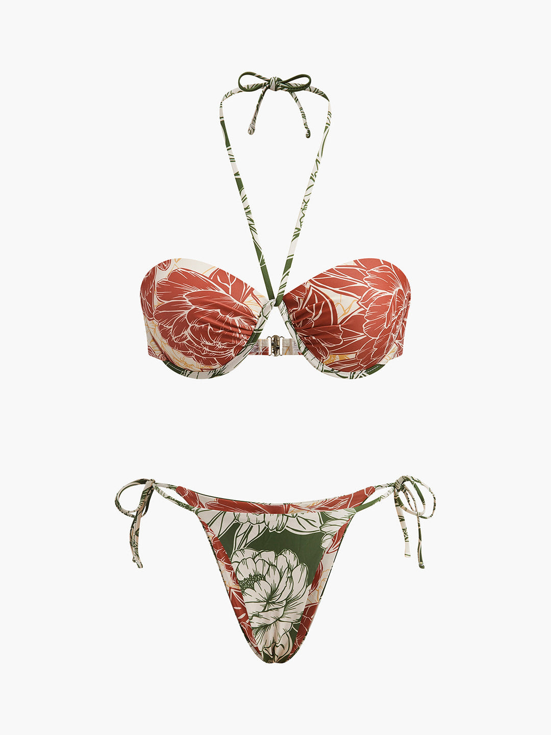 Floral Bikini Set With Tie Side Skirt  Liora Lane Boutique Bikini Sets