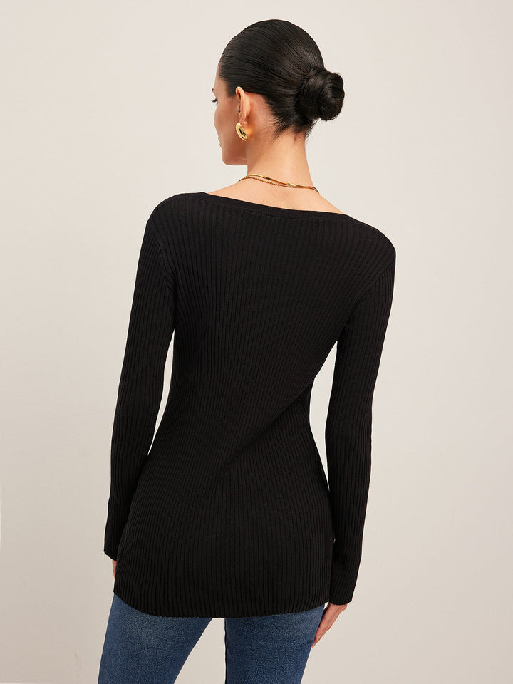 Ribbed Slit Button Cardigan  Liora Lane Boutique Cardigans
