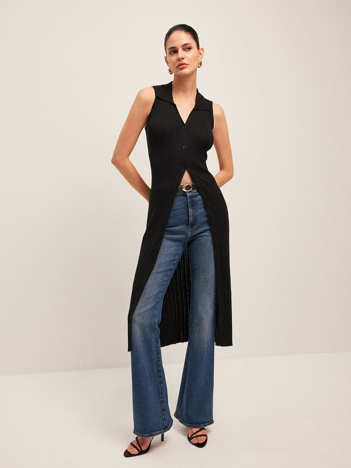 Ribbed Button-Up Knit Dress  Liora Lane Boutique Knit Dresses