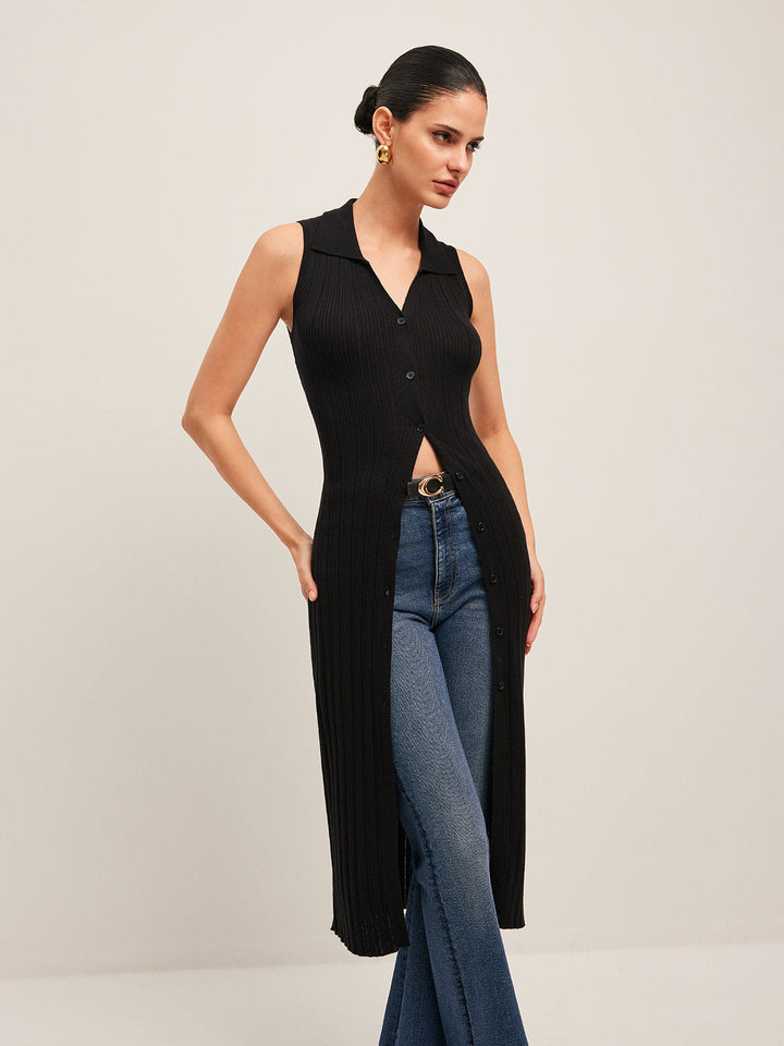 Ribbed Button-Up Knit Dress  Liora Lane Boutique Knit Dresses