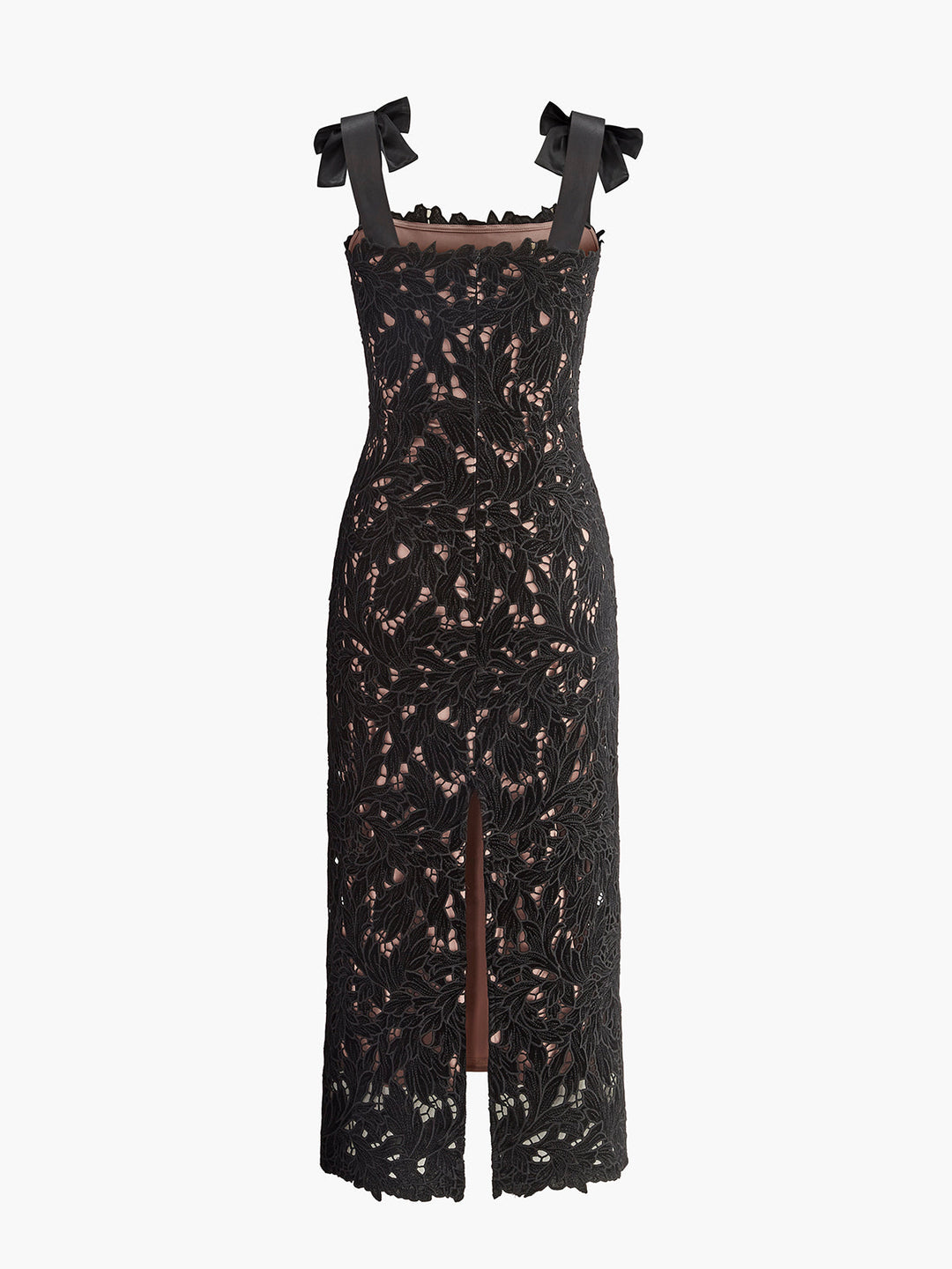 Floral Jacquard  Bow Straps Dress  Liora Lane Boutique Dresses
