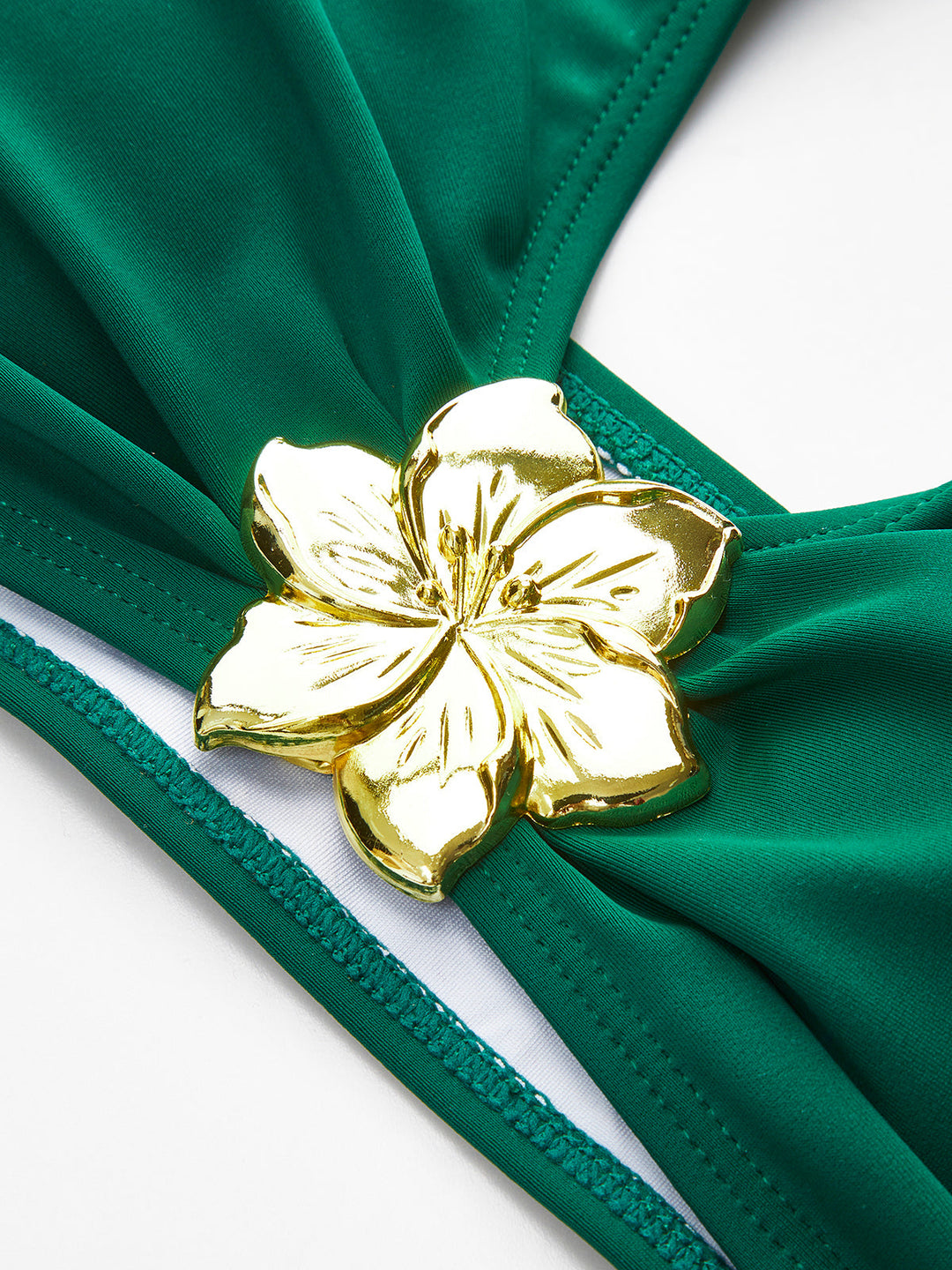 Metal Flower Detail Halter Bikini Set  Liora Lane Boutique Bikini Sets