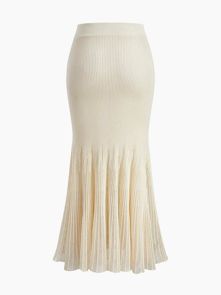 Mesh Panel Pleated Skirt  Liora Lane Boutique Sweater Skirts