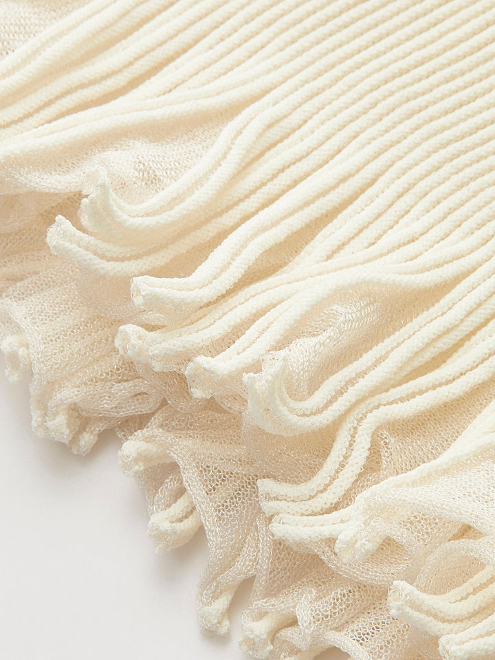 Mesh Panel Pleated Skirt  Liora Lane Boutique Sweater Skirts