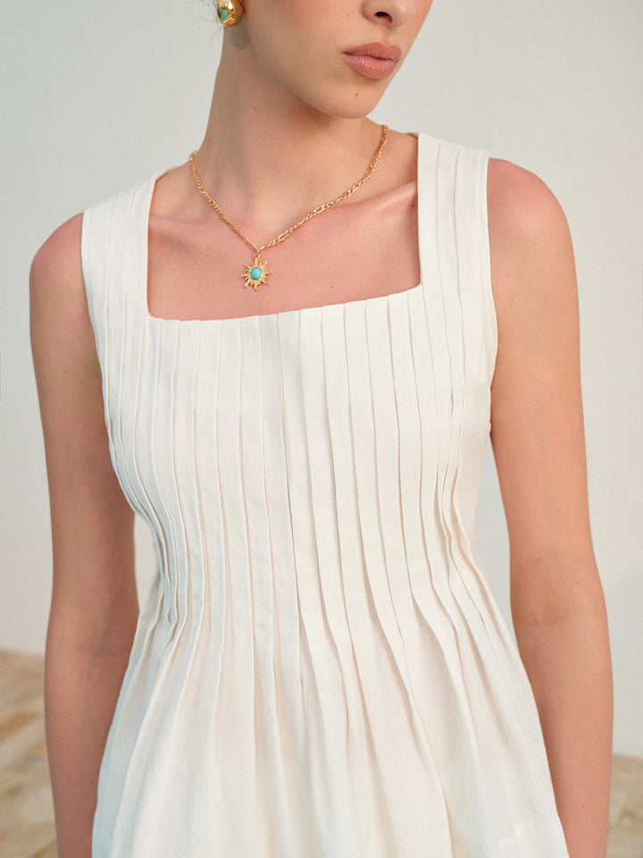 Square Neck Pleated Shorts Set  Liora Lane Boutique Short Sets