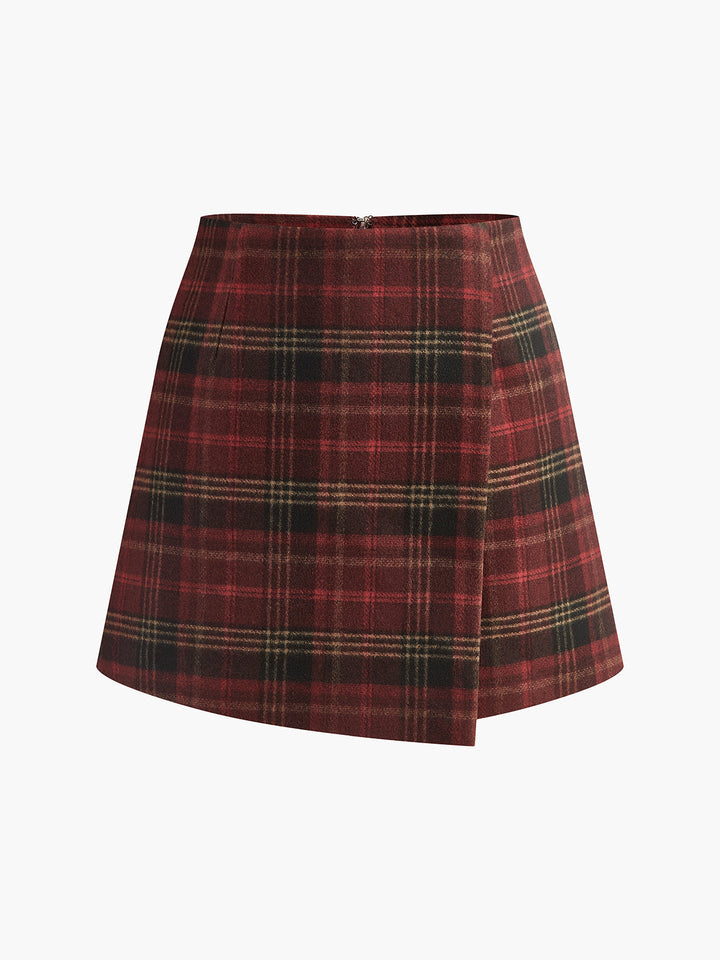Wrap Checkerboard Mini Skort  Liora Lane Boutique Shorts