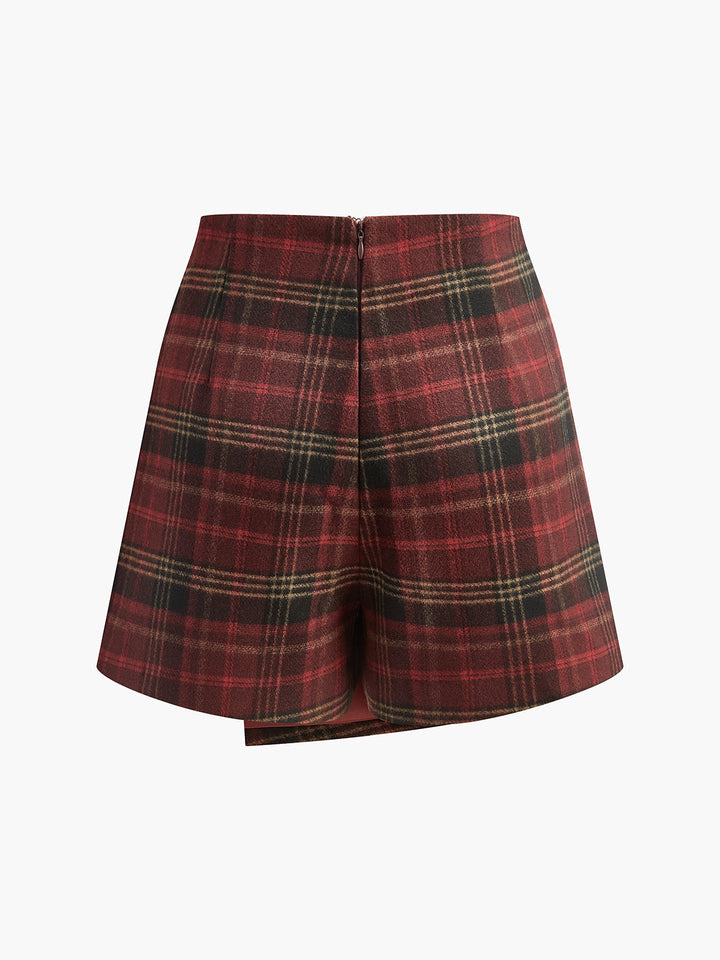 Wrap Checkerboard Mini Skort  Liora Lane Boutique Shorts