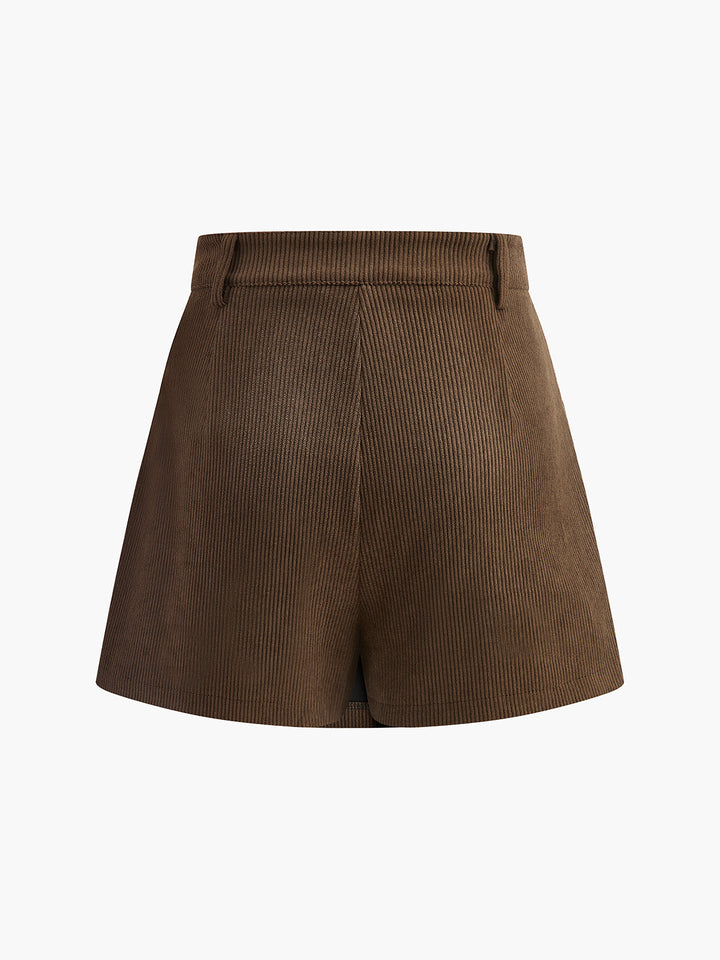 Corduroy Pockets Belted Skort  Liora Lane Boutique Shorts