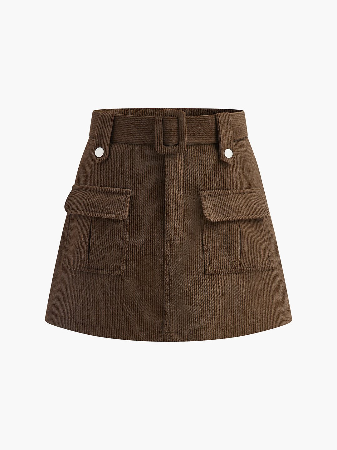 Corduroy Pockets Belted Skort  Liora Lane Boutique Shorts
