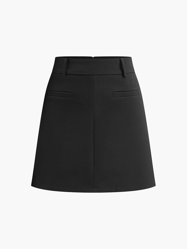 Back Zipper A Line Skirt Without Belt  Liora Lane Boutique Skirts