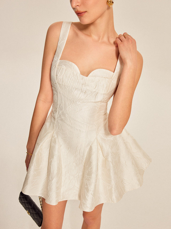 Sweetheart Neckline Flared Dress  Liora Lane Boutique Dresses White / XL 46.00